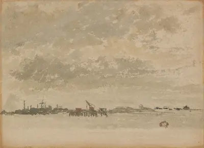 Grey and Silver–Purfleet av James Abbott McNeill Whistler