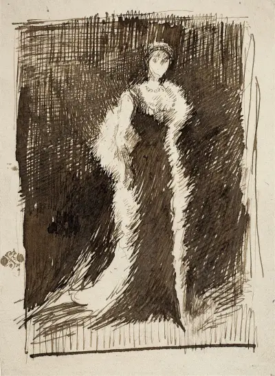 Sketch after Arrangement in Black; Lady Meux av James Abbott McNeill Whistler