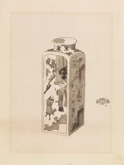 Square canister with expanding neck av James Abbott McNeill Whistler