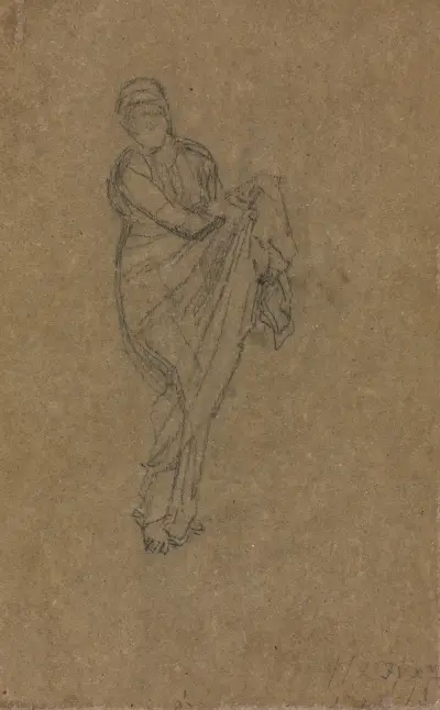 Stehende Frau, die ihr Kleid rafft von James Abbott McNeill Whistler