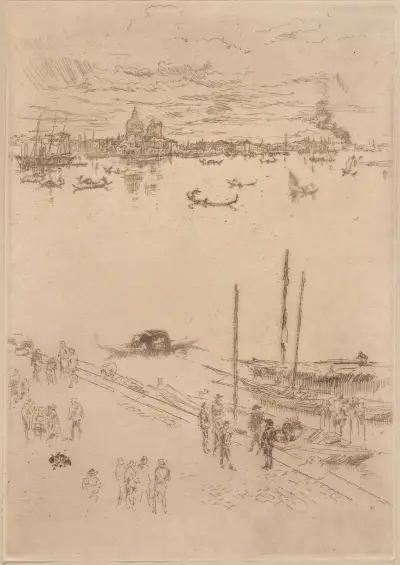 Upright Venice av James Abbott McNeill Whistler