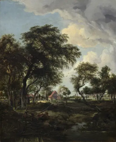 A Farm in the Sunlight, Meindert Hobbema