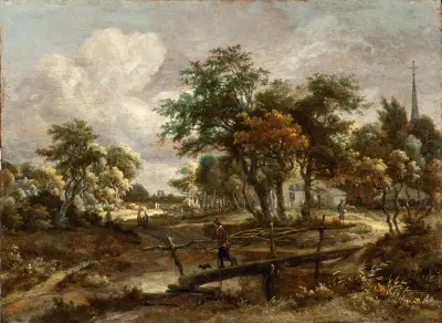 Landscape with a Footbridge, Meindert Hobbema