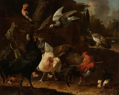 Vögel in einem Park von Melchior d'Hondecoeter