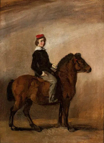 Der Sohn des Künstlers auf einem Pony von Piotr Michałowski