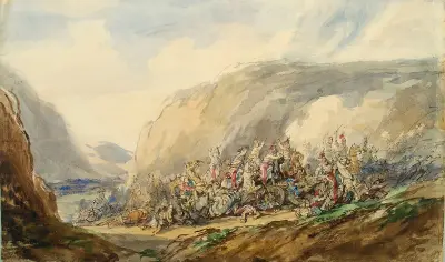 Anfall in der Somosierra-Schlucht von Piotr Michałowski