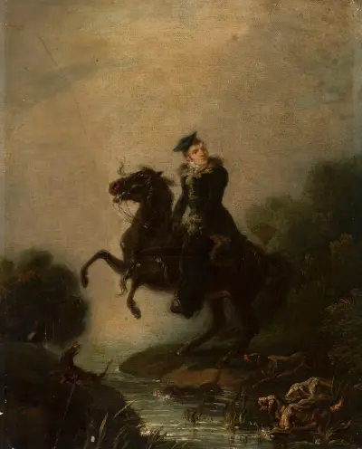 Porträt des Ignacy Konarski zu Pferde von Piotr Michałowski