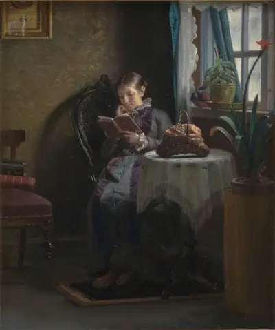 The Artist’s Wife Reading av Michael Ancher