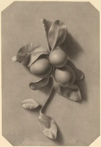 Ein Pflaumenzweig von William Michael Harnett