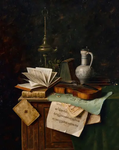 Stilleben mit Violine, 1885 von William Michael Harnett