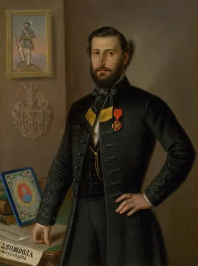 A study painting for the Portrait of Ján Francisci as Count of the Liptov County von Peter Michal Bohúň