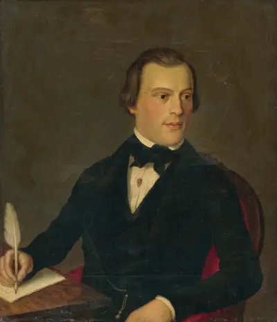 Portrait of a Writing Man von Peter Michal Bohúň