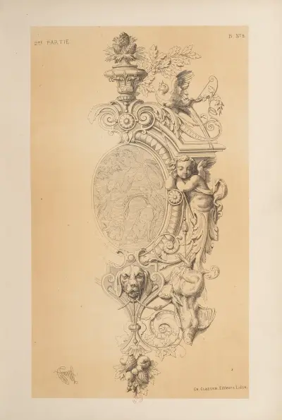 Cartouche formant cadre av Michel Liénard