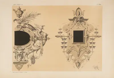 Cartouches pour enserrer des marbres ou des camées; genre néo-grec av Michel Liénard