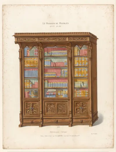 Bibliotheque (Gothique) av Victor Léon Michel Quétin