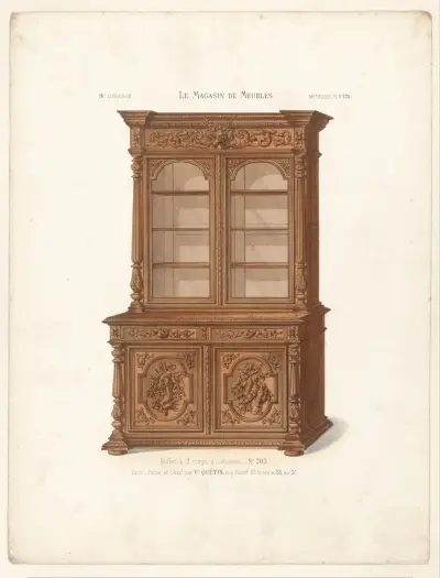 Buffet à 2 corps à colonnes av Victor Léon Michel Quétin