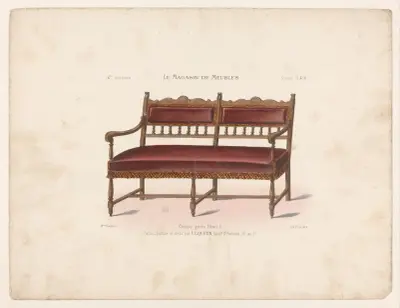 Canapé genre Henri II av Victor Léon Michel Quétin