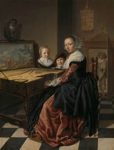 Woman Playing the Virginal av Jan Miense Molenaer