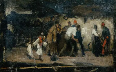 Ungarische Dorfszene, Mihály Munkácsy