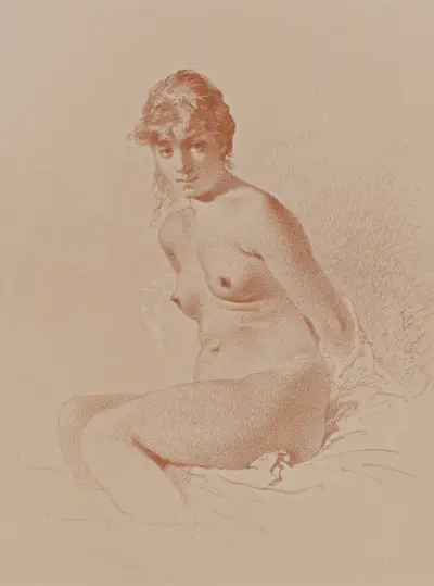Nude Print – nr 5 av Mihály Zichy
