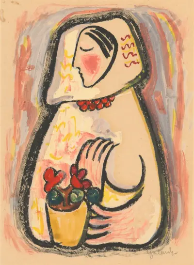 Dívka s košíkem květin, Mikuláš Galanda