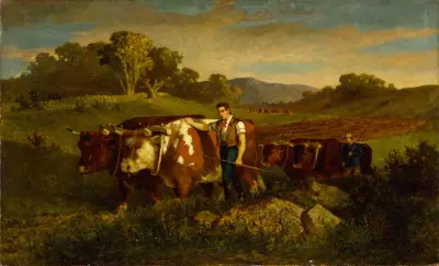 Herdsmen with Cows av Edward Mitchell Bannister