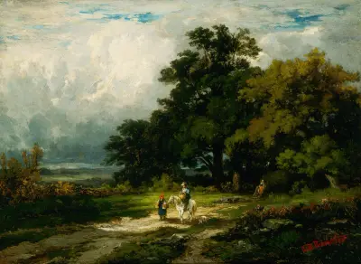 Untitled (man on horse with woman and dog) – nr 4 av Edward Mitchell Bannister