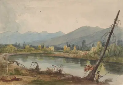 Bitterroot River near Fort Owen von John Mix Stanley