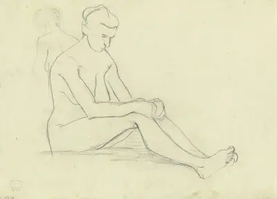 Am Boden sitzender Frauenakt von Paula Modersohn-Becker