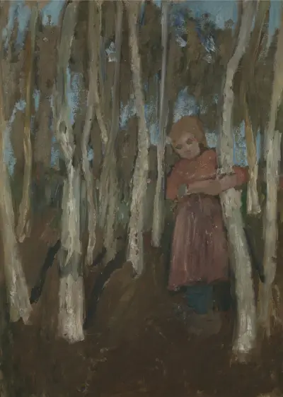 Mädchen im Birkenwald von Paula Modersohn-Becker