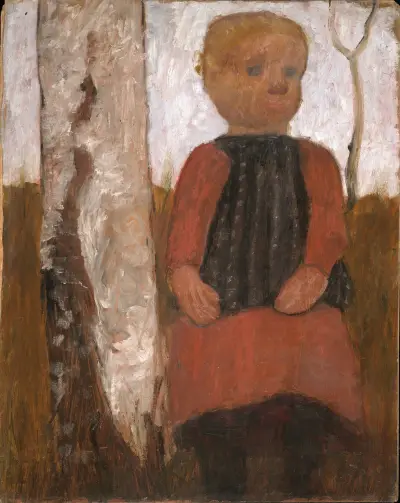 Mädchen im roten Kleid von Paula Modersohn-Becker