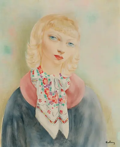 Femme blonde au foulard, Moïse Kisling