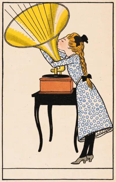 Nr. 503: Mädchen mit Grammophon av Moriz Jung