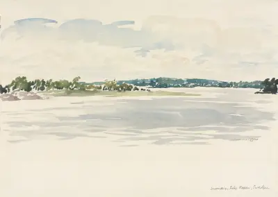 Noonday, Lake Noxen, Sweden av Muirhead Bone