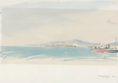 Trafalgar Bay, Spain av Muirhead Bone