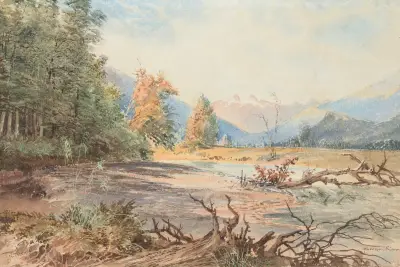 Upukerora River av Nicholas Chevalier