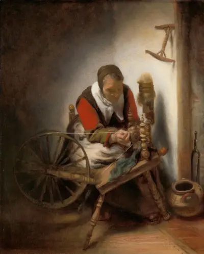 De spinster av Nicolaes Maes