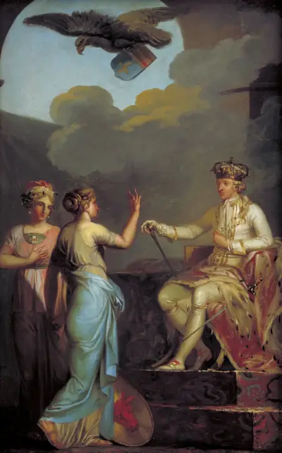 Christian VII Uniting The Ducal With The Royal Part Of Holstein In 1773 av Nicolai Abildgaard