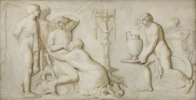 King Priam Pleading with Achilles for the Corpse of Hector, Nicolai Abildgaard