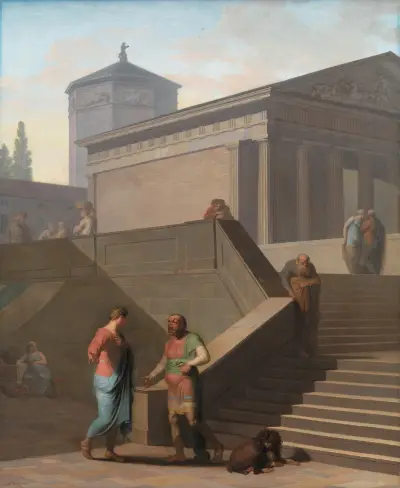 Pamphilius and his sevant Davus. From Terence´s Andria, Nicolai Abildgaard