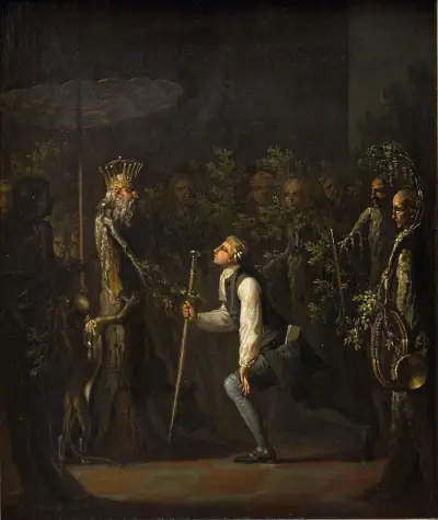 The Potuans are Surprised to see Niels Klim Genuflect in front of the Wise Prince, Nicolai Abildgaard