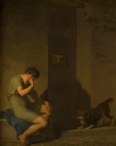 Tibullus Lamenting outside the Door of his Beloved, Nicolai Abildgaard