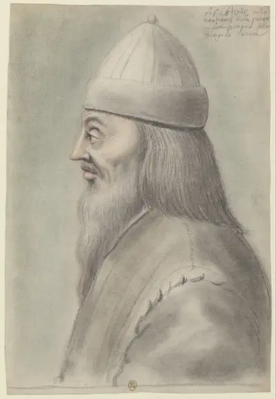 Aristoteles, im Profil nach links von Nicolas Lagneau