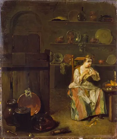 A Young Woman in a Kitchen av Nicolas Lancret