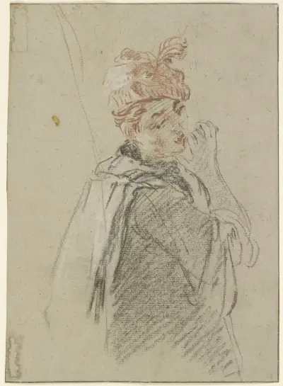 Studie einer sich umwendenden Frau av Nicolas Lancret
