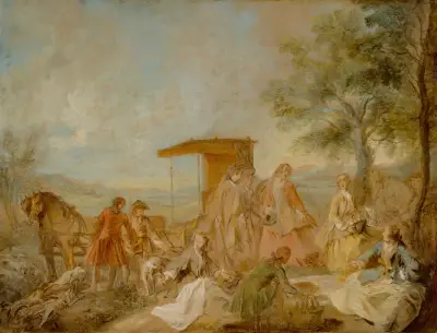 The Repast of the Hunting Party av Nicolas Lancret