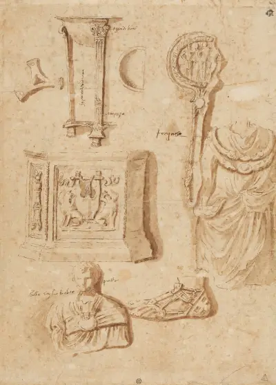 Studies of Antiquities av Nicolas Poussin