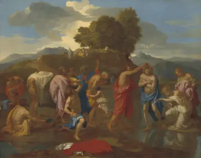 The Baptism of Christ av Nicolas Poussin