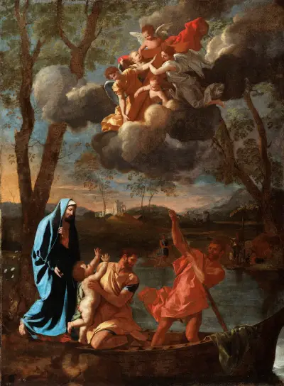 The Return of the Holy Family to Nazareth av Nicolas Poussin