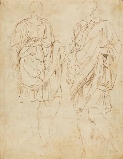 Two Studies of an Ancient Statue av Nicolas Poussin